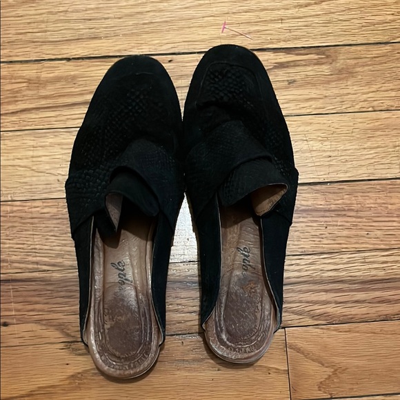 Free People Womens At Ease Loafer Leather Slip On Mules Suede Flats Snake - Picture 6 of 8
